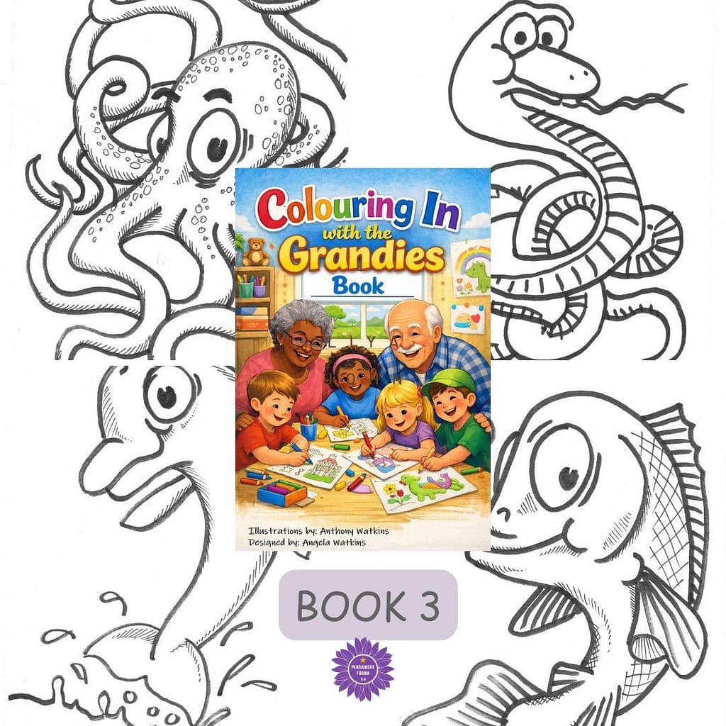 Slither into calm creativity with Slinky Sam the Snake & Friends. This colouring book is perfect for shared moments between grandparents and grandchildren