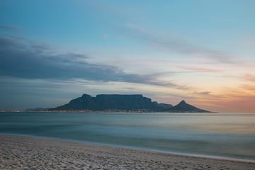Table mountain at sunset
